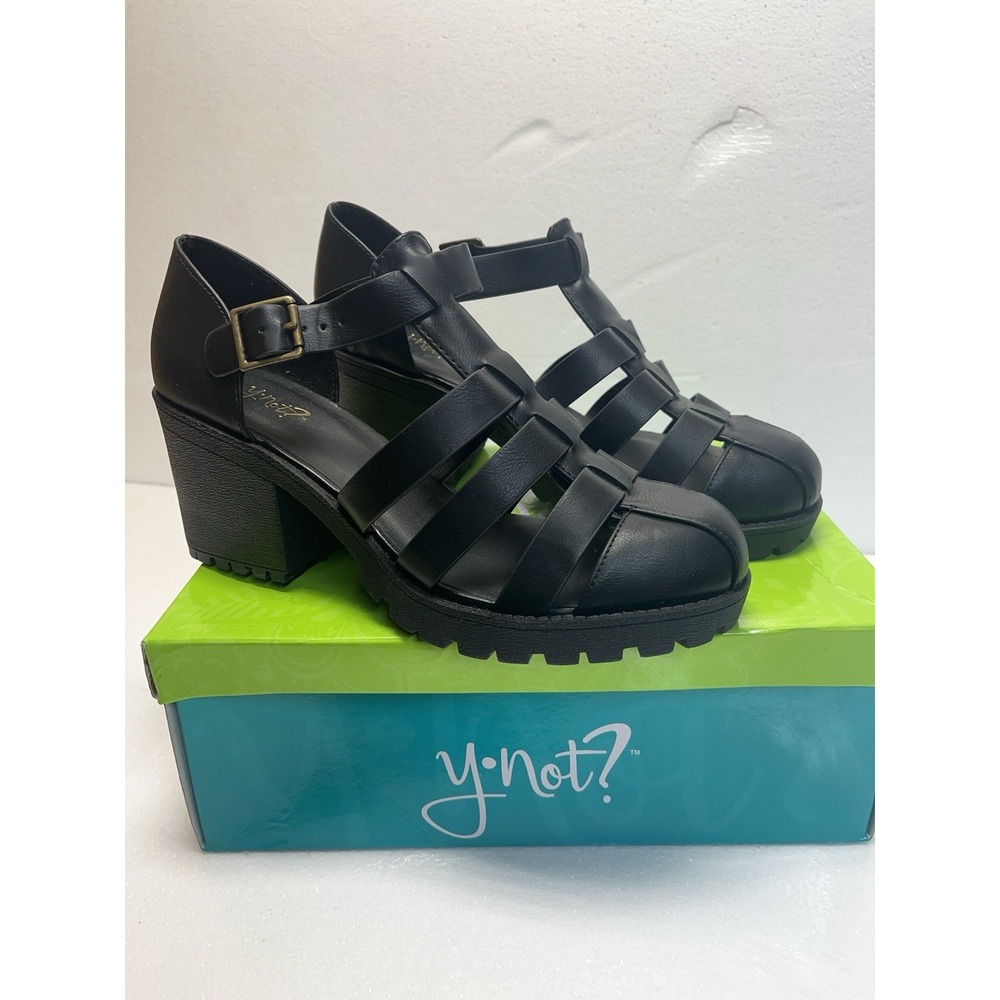 Black Block Heel Sandals